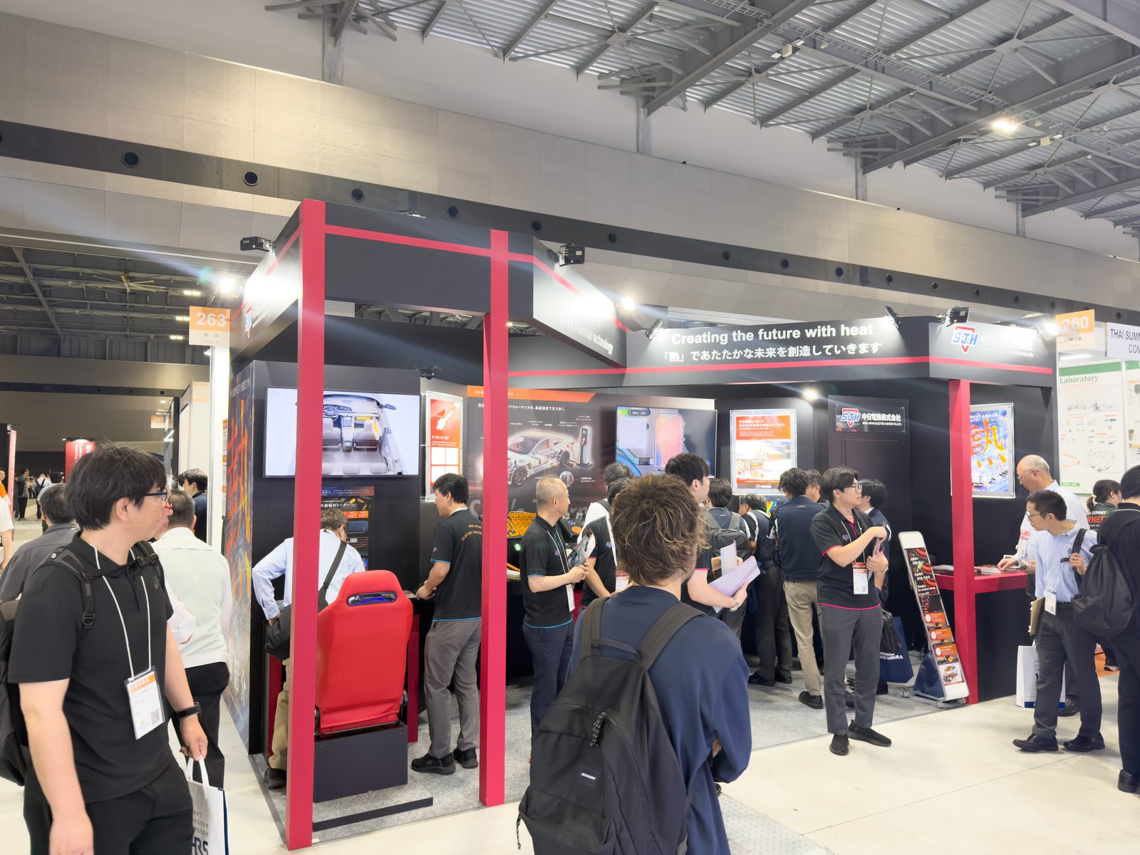 人とくるまのテクノロジー展 2026 中日電熱ブースの様子